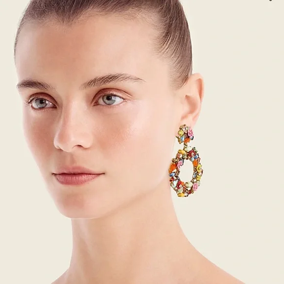 JCrew Colorful floral hoop earrings - Picture 2 of 4